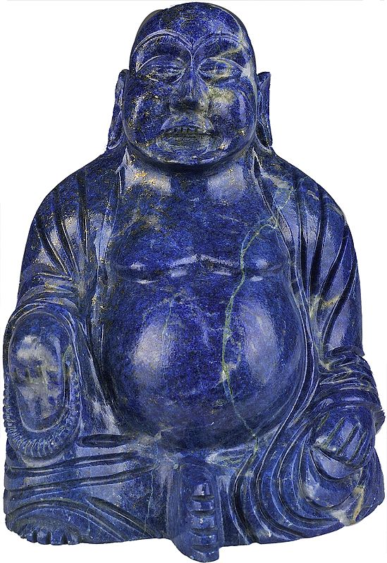 Laughing Buddha (Carved in Lapis Lazuli)