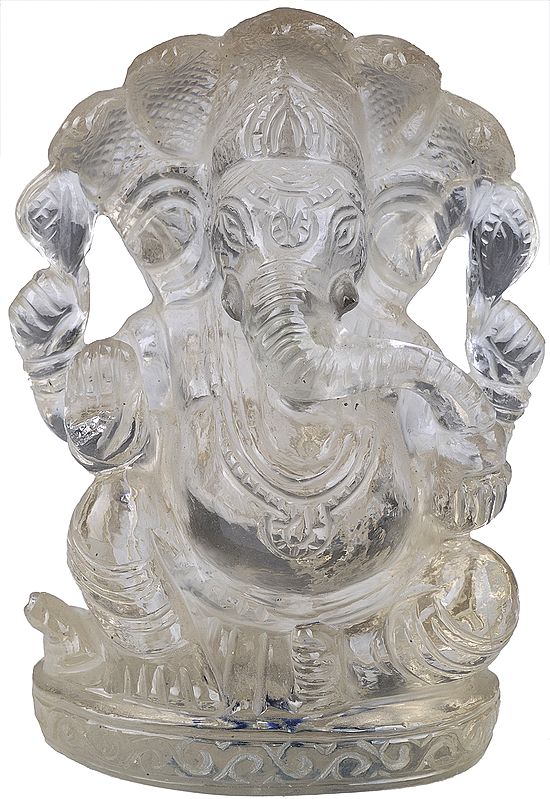 Four-Armed Seated Ganesha Protected by Snake-Hood