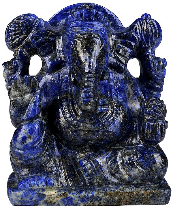 Lord Ganesha (Carved in Lapis Lazuli)