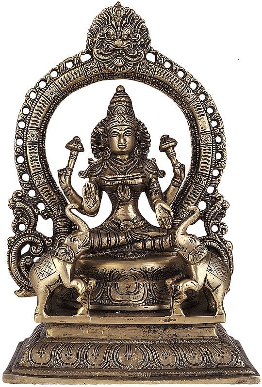 11" Lakshmi as Kamala with Death Mask In Brass | Handmade | Made In India