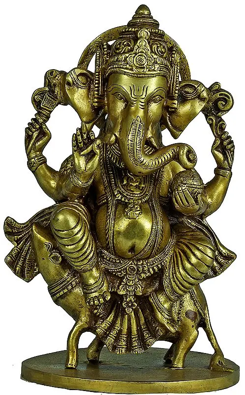 Vijay Ganapati Brass Statue