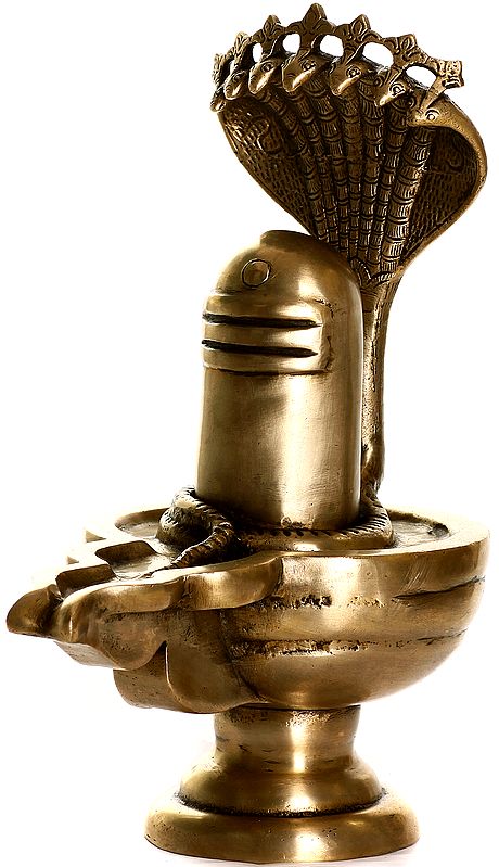 Shiva Linga with the Great Serpent Shesh Canopying Over It