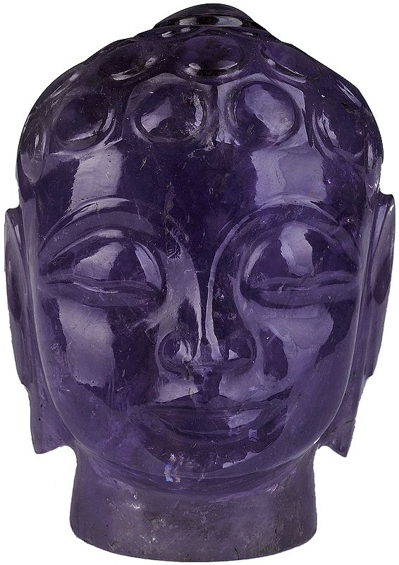 Lord Buddha Head (Carved in Amethyst)