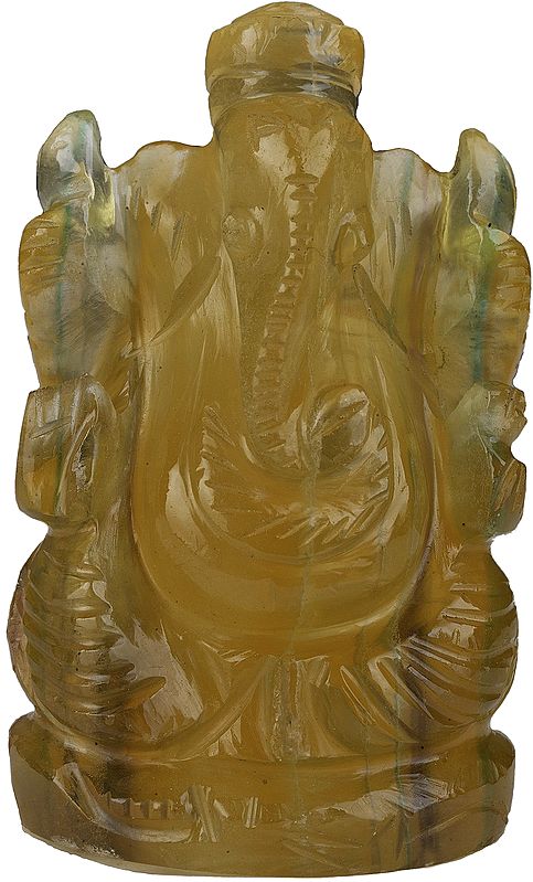 Lord Ganesha (Carved in Fluorite)