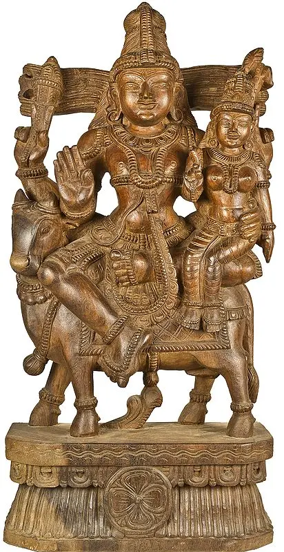 Large Size Shiva Parvati Seated on Nandi