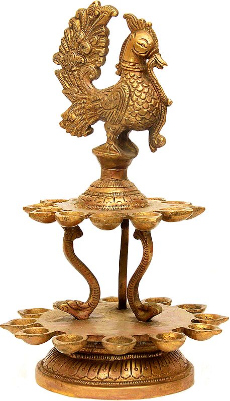 Two Layer Peacock Lamp