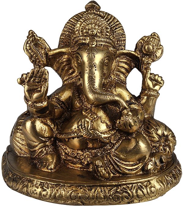 Lord Ganesha Granting Abhaya to Devotees
