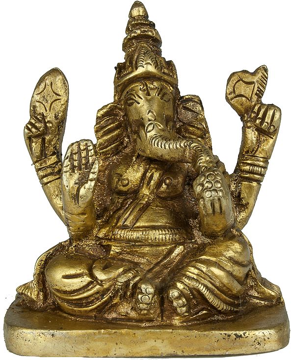 Lord Ganesha Granting Abhaya to His Devotees (Small Statue)