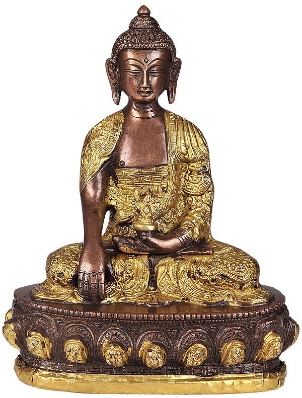 7" Lord Buddha Idol in Bhumisparsha Mudra | Handmade Brass Statue | Made in India