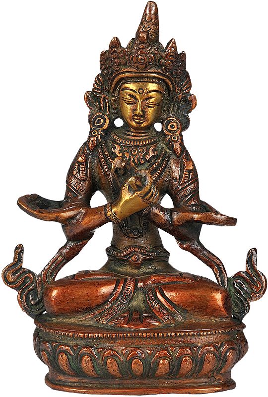 5" Primordial Buddha Vajradhara Brass Statue | Tibetan Buddhist Deity Idols
