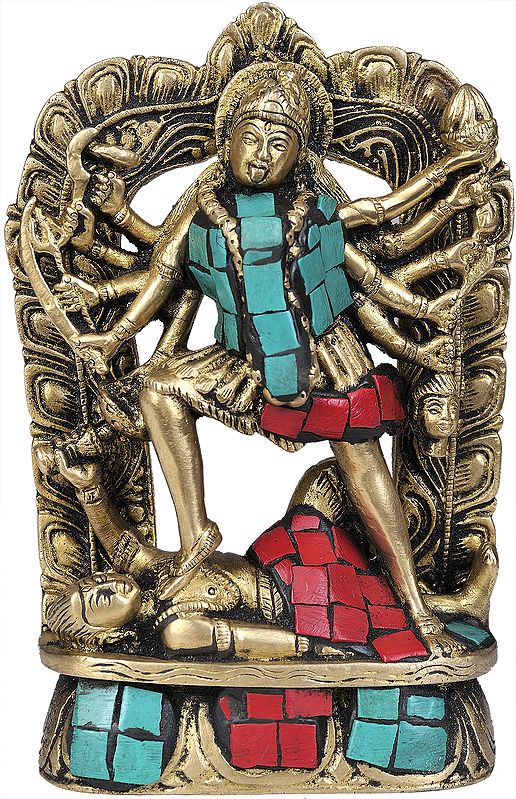 6" Goddess Kali In Brass | Handmade | Made In India