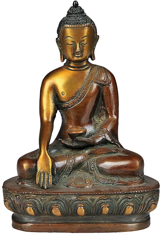 5" Brass Lord Buddha Statue in Bhumisparsha Mudra | Handmade