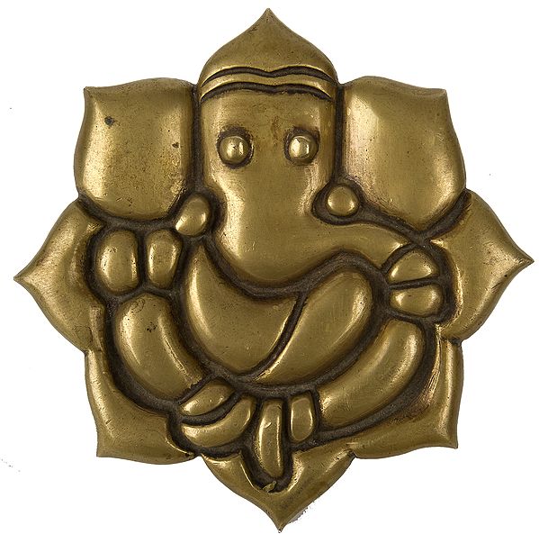 4" Lord Ganesha (Wall Hanging Plate) In Brass | Handmade | Made In India