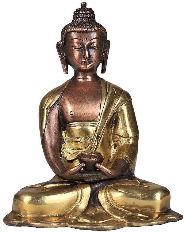 6" Meditating Buddha Statue in Brass | Handmade | Made in India