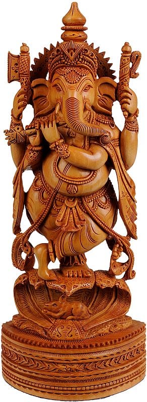 Lord Ganesha Playing on Flute
