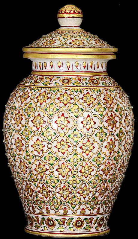 Marble Vase with Lid