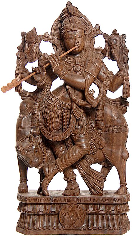 Large Size Shri Krishna with His Cow