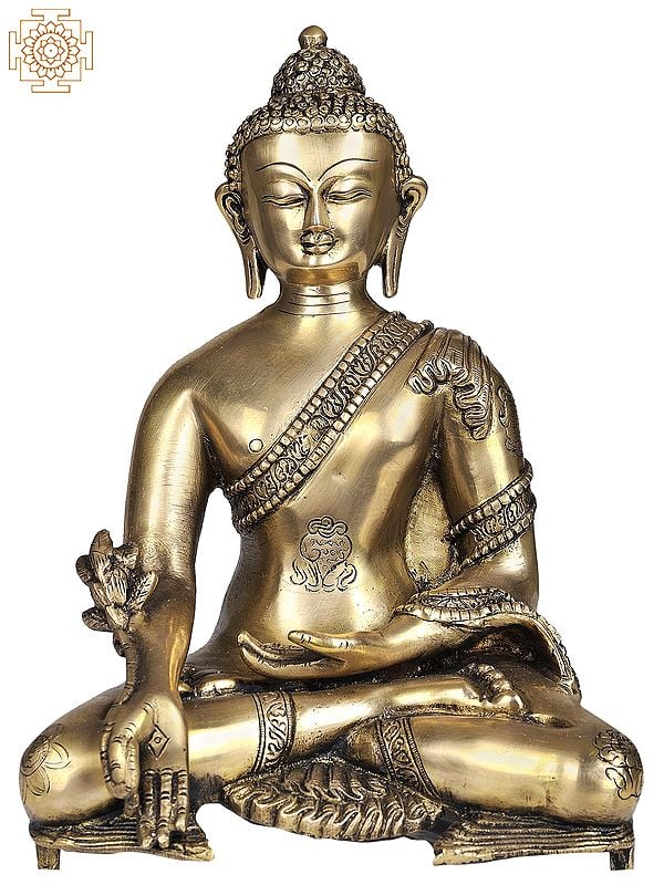 11" (Tibetan Buddhist Deity) Medicine Buddha In Brass | Handmade | Made In India