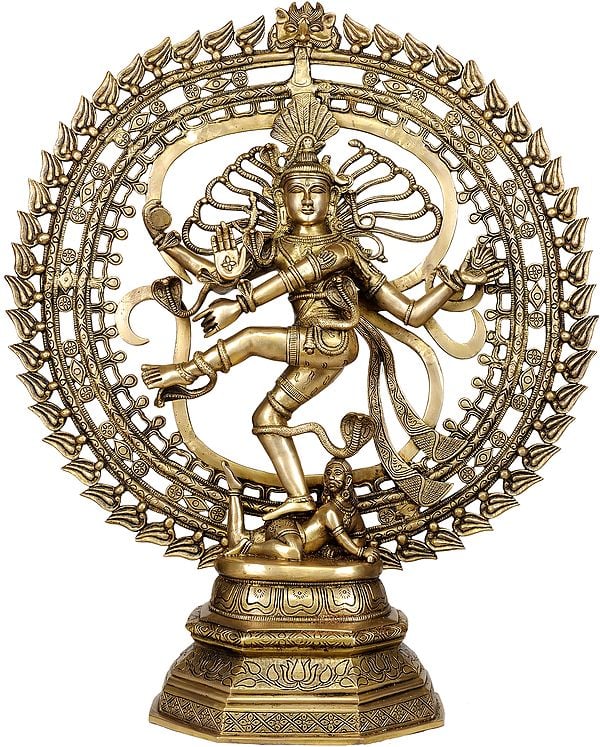 30" Nataraja in Om (AUM) In Brass | Handmade | Made In India