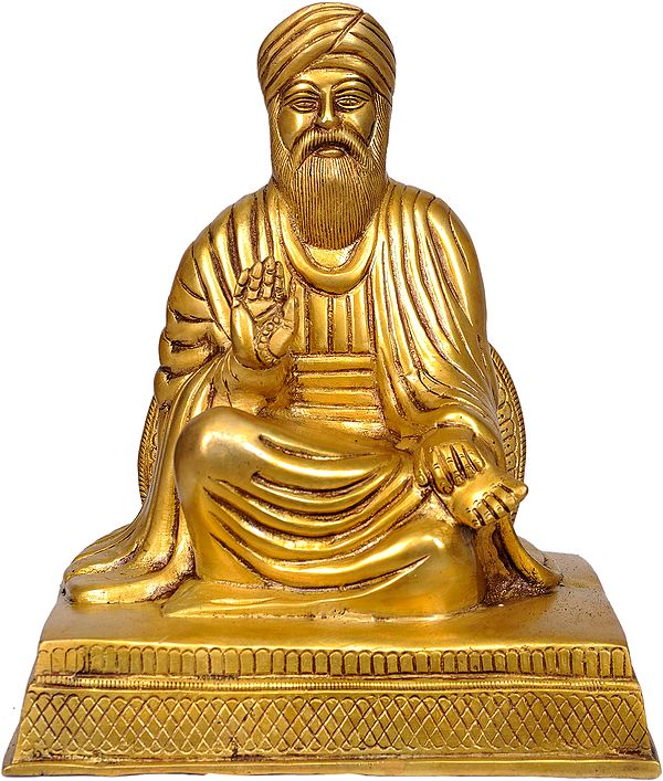 11" Guru Nanak Ji Brass Statue | Handmade | Made in India