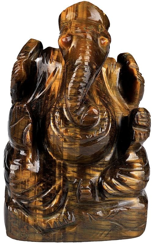 Lord Ganesha (Carved in Tiger Eye)
