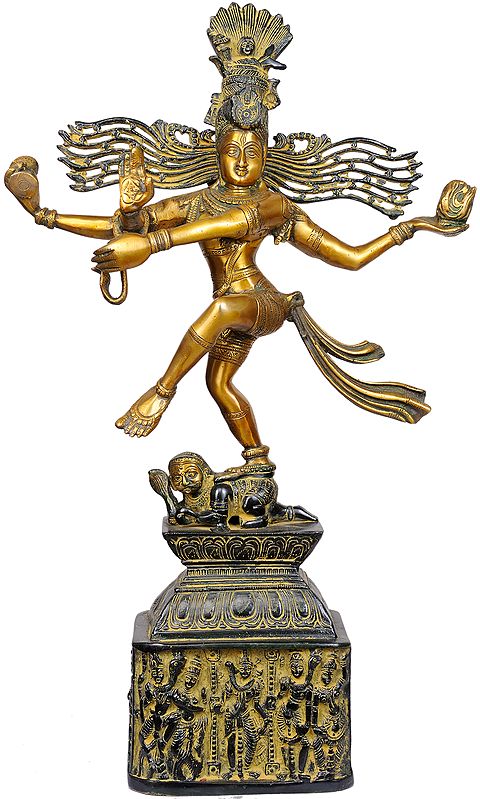 Rudra Tandava (Pedestal Decorated with Dancing Shiva and Parvati)