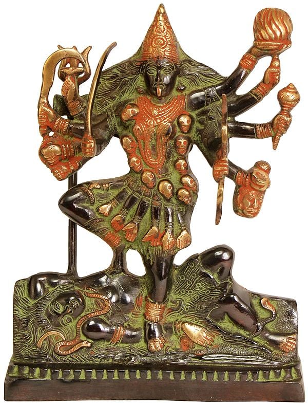 12" Goddess Kali In Brass | Handmade | Made In India