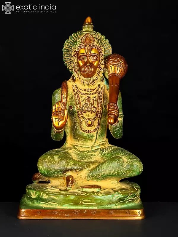 11" Lord Hanuman Brass Statue | Handmade | Made in India