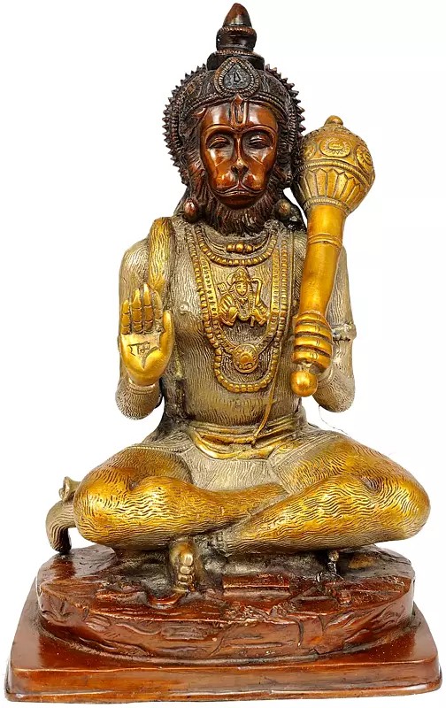11" Lord Hanuman Brass Statue | Handmade | Made in India