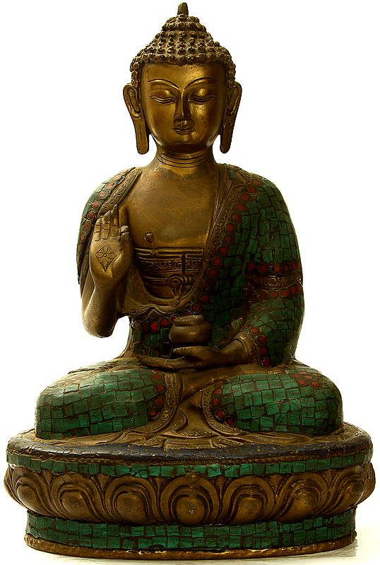 Lord Buddha Preaching His Dharma (with Inlay Work)