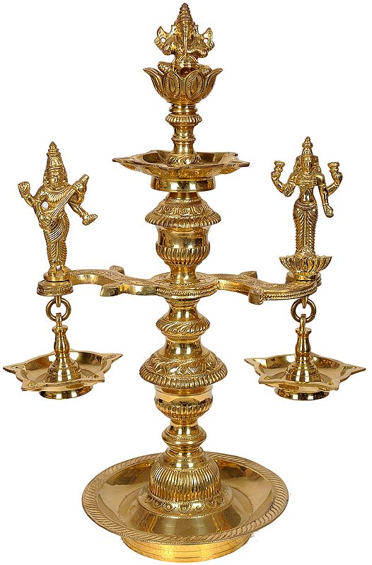 Lakshmi Ganesh Saraswati Lamp