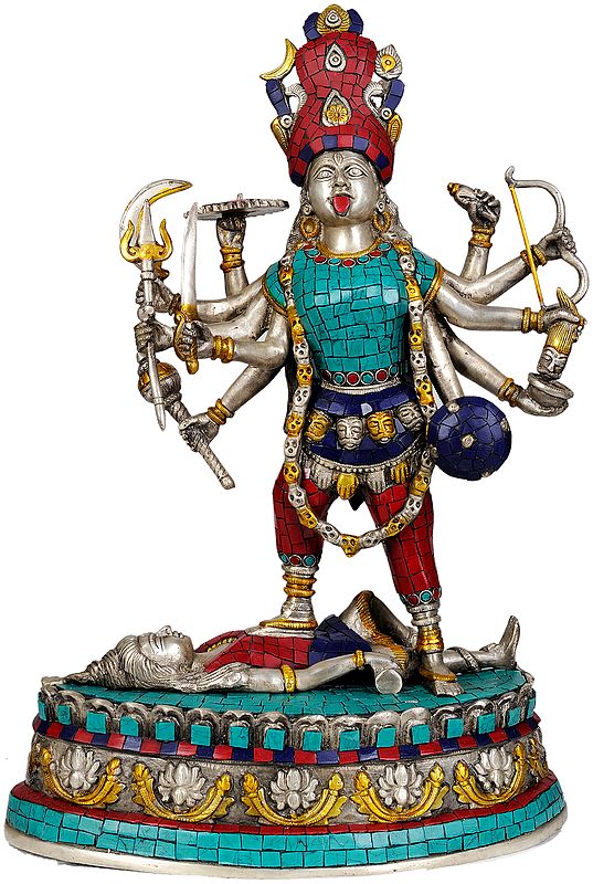 20" Mother Goddess Kali In Brass | Handmade | Made In India