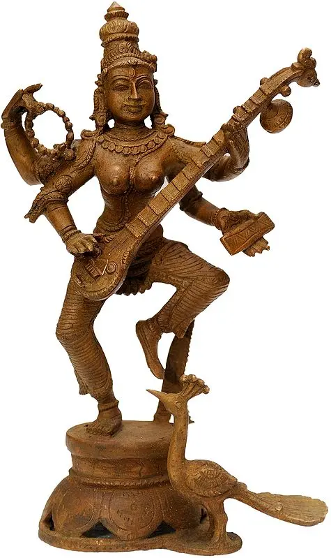 Dancing Saraswati with Peacock