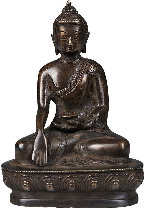 5" The Buddha in Bhumisparsha Mudra In Brass | Handmade | Made In India