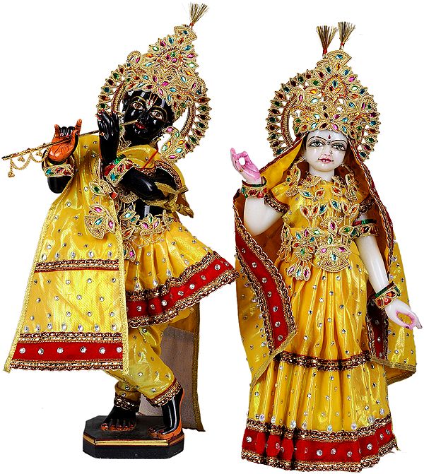 Radhey Shyam (Bedecked in Garments for Worship at Home or Temple)
