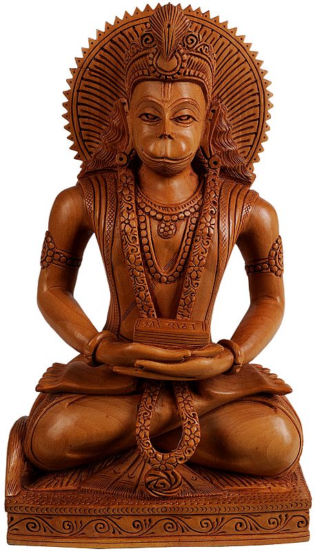 Lord Hanuman in Meditation with Ramayana