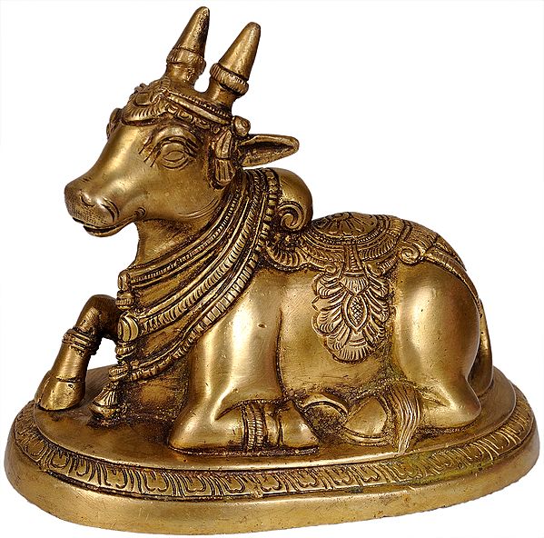 5" Nandi - The Vehicle of Lord Shiva | Handmade Brass Statues