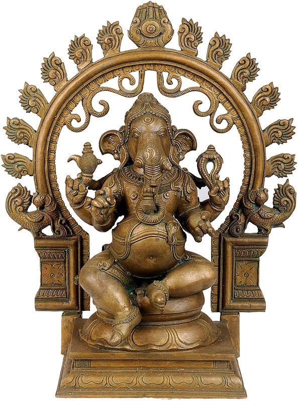 Lord Ganesha Seated on Lotus