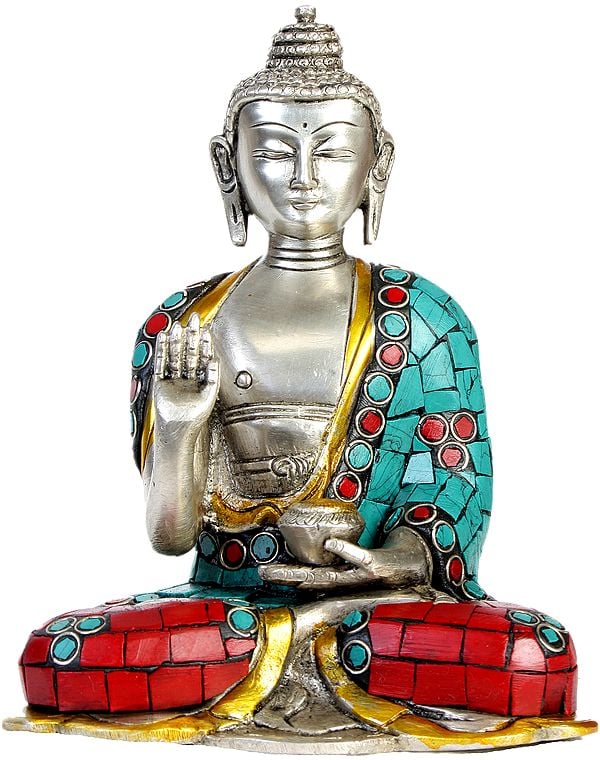 6" Lord Buddha in Abhaya Mudra In Brass | Handmade | Made In India