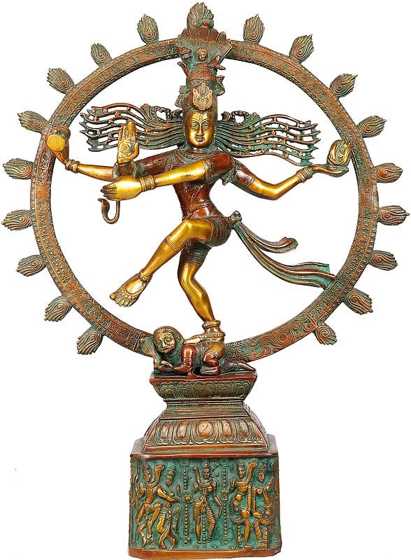 Nataraja (Pedestal Decorated with Dancing Shiva and Parvati)