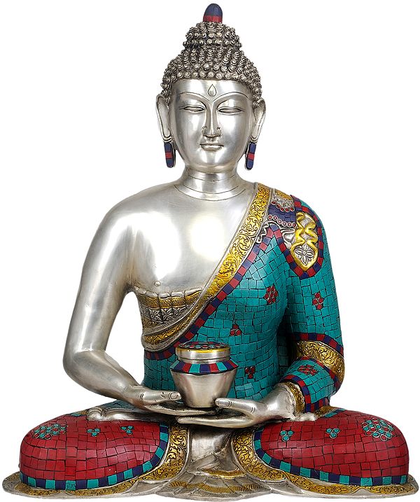 24" Lord Buddha with Pinda-Patra In Brass | Handmade | Made In India