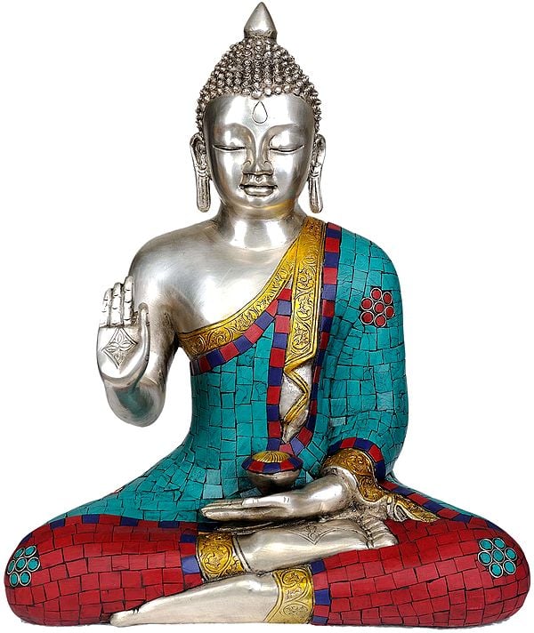 14" Lord Buddha in Vitark Mudra In Brass | Handmade | Made In India