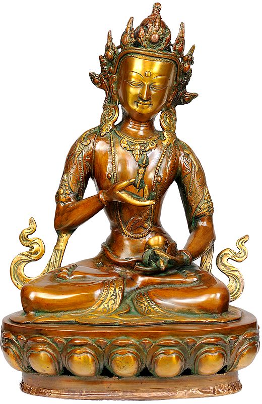 16" Tibetan Buddhist Deity Primordial Buddha Vajrasattva Brass Idol | Handmade | Made in India