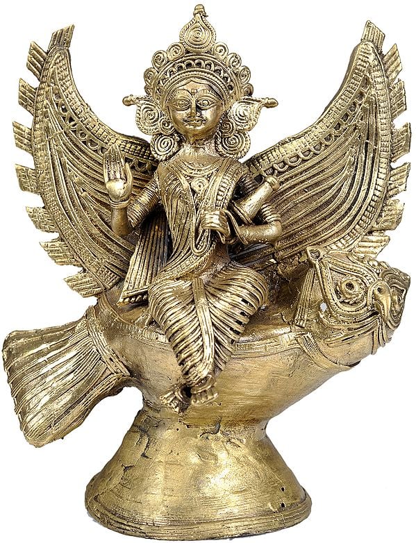 Goddess Lakshmi Seated on Owl  (Folk Statue from Bastar)