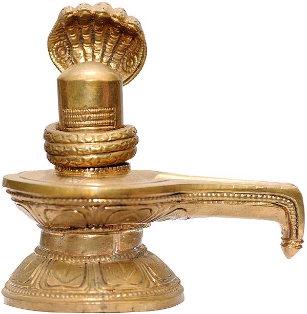 Shiva Linga with Five-Hooded Snake Crowning It