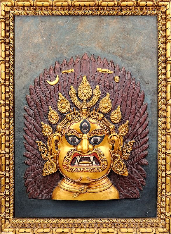Tibetan Buddhist Deity-Mahakala (Framed Wall Hanging)