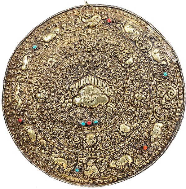 Mandala Wall Hanging Plate with Garuda at the Centre
