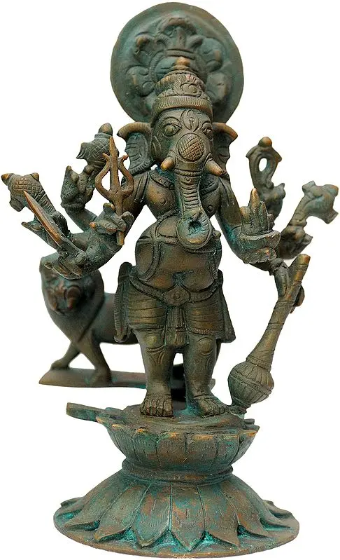 The Eight-Armed Simha Ganapati