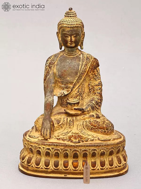 Lord Buddha in Earth-Witness Gesture (Robes Decorated with Auspicious Symbols and Stylized Designs)