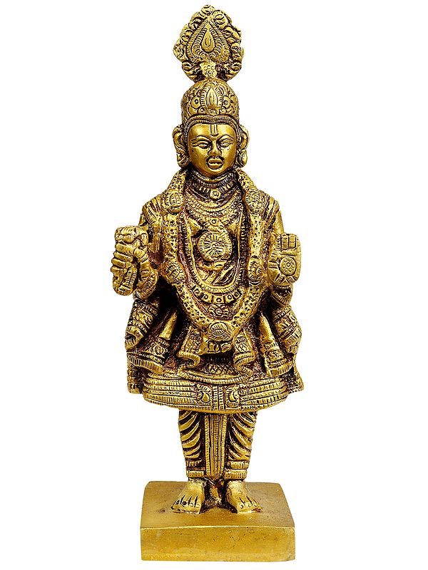 7" Shri Swaminarayan Ji In Brass | Handmade | Made In India